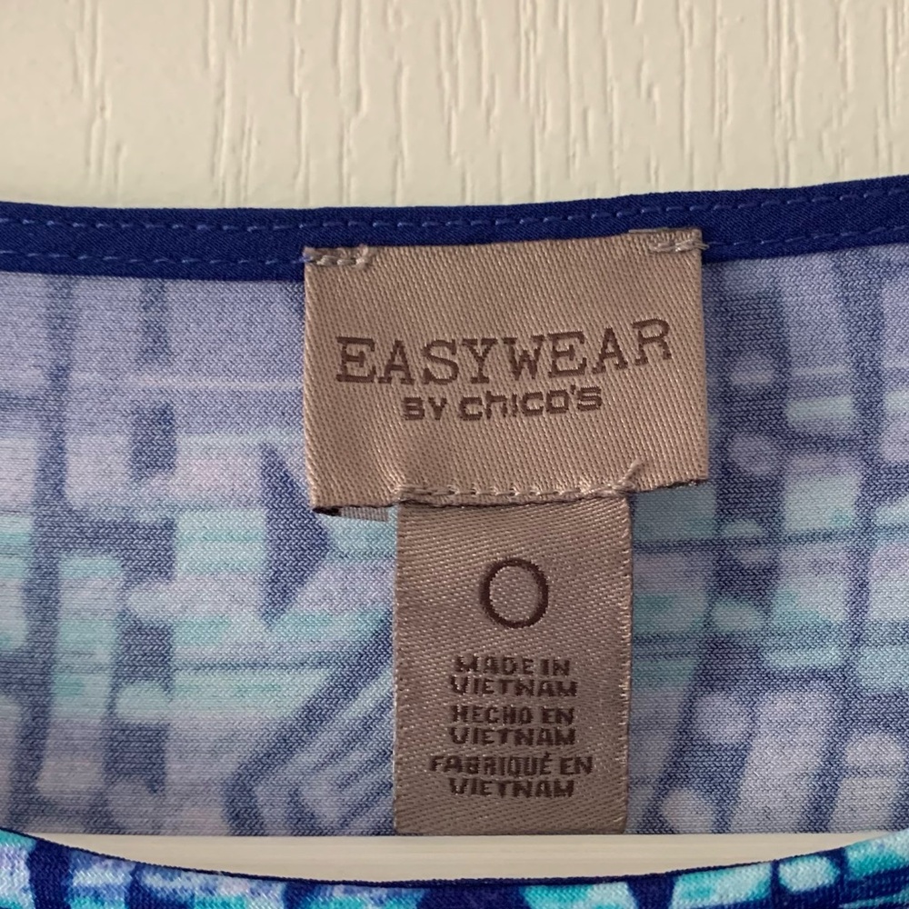 Chico’s easy wear royal blue top arms/sides like poncho - Picture 3 of 4